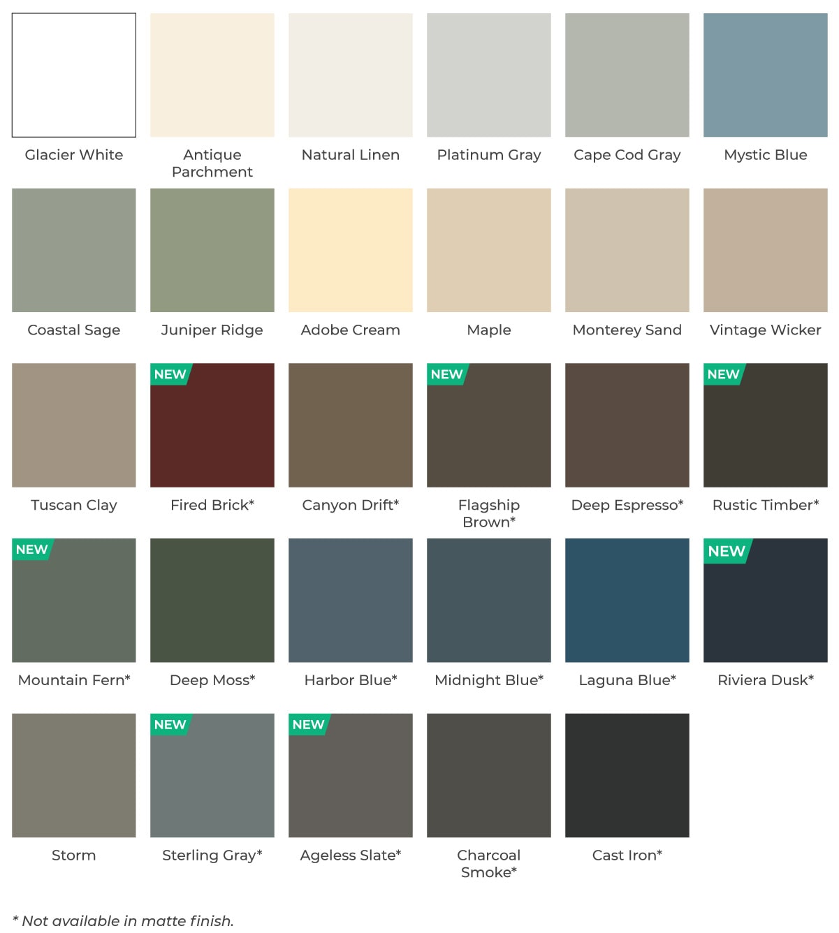 vinyl siding color options